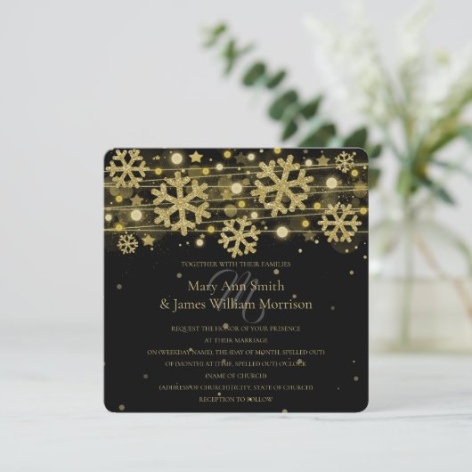 Gold & Black Holiday Weddenschap Save the Date Kaart (Staand voorkant)