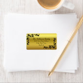 Gold Black Holly Border Address Label (Insitu)