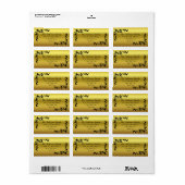 Gold Black Holly Border Address Label (Full Sheet)