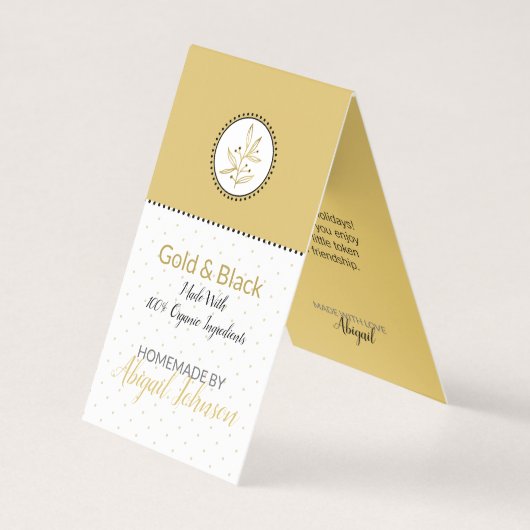Gold & Black Homemade Bath & Body Label | LABEL Kaart (Voorkant)