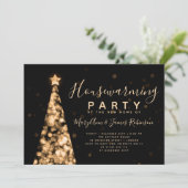 Gold Black Housewarming Party kerstfeestdag Kaart (Staand voorkant)