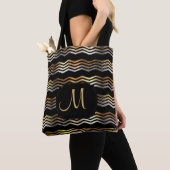 Gold & Black Ikat Chevron Design Tote Bag (Dichtbij)