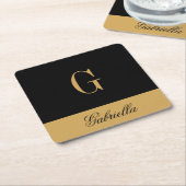 Gold Black Kartonnen Onderzetters (Schuin)