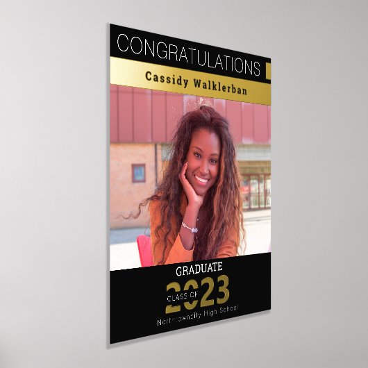 Gold Black Keepomwille Photo Afstuderen Folie Afdrukken (Laagn)