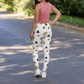 Gold Black-kerstboompatroon Leggings