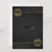 Gold Black Lace Flower Graduparty-uitnodiging (Achterkant)