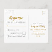 Gold Black Las Vegas Wedding RSVP Response Kaart (Achterkant)