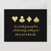 Gold Black Las Vegas Wedding RSVP Response Kaart (Voorkant)