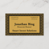 Gold & Black Lattice Gold & Black Frame Visitekaartje (Voorkant)