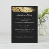 GOLD BLACK LEOPARD BACHELORETTE INVITATIE KAART (Staand voorkant)