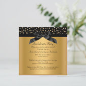 GOLD BLACK LEOPARD DIAMOND BACHELORETTE INVITATIE KAART (Staand voorkant)