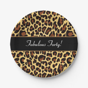 Gold Black Leopard Fabulous 40 Birthday A04 Papieren Bordje