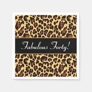 Gold Black Leopard Fabulous 40 Birthday A10 Servetten