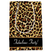 Gold Black Leopard Fabulous 40 Birthday A12 Medium Cadeauzakje (Voorkant)