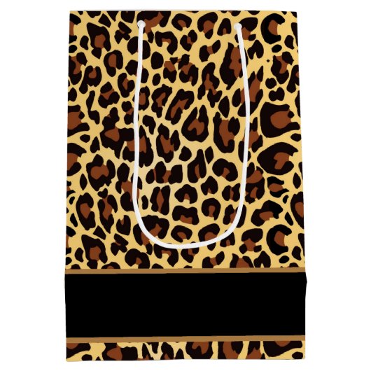 Gold Black Leopard Fabulous 40 Birthday A12 Medium Cadeauzakje (Achterkant)
