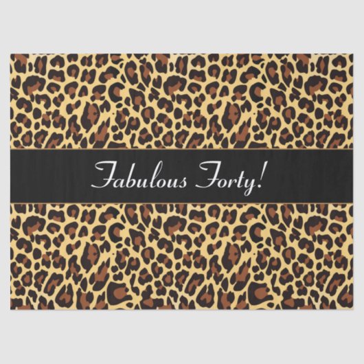 Gold Black Leopard Fabulous 40 Birthday A23 Tissuepapier (Voorkant)
