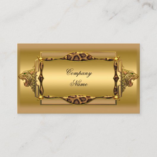 Gold Black Leopard Gold Elegant Boutique 4 Visitekaartje (Voorkant)