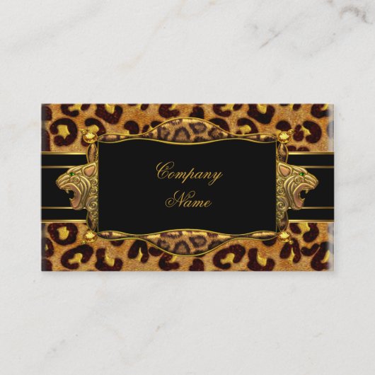 Gold Black Leopard Gold Elegant Boutique 7 Visitekaartje (Voorkant)