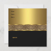Gold Black Leopard Invite 50e verjaardag Kaart (Achterkant)