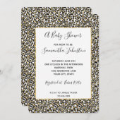 Gold Black Leopard Print Baby shower Kaart (Voorkant / Achterkant)