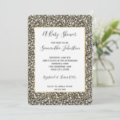 Gold Black Leopard Print Baby shower Kaart (Staand voorkant)