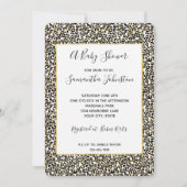 Gold Black Leopard Print Baby shower Kaart (Voorkant)