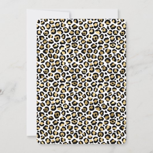 Gold Black leopard Print Glitter Confetti Kaart (Achterkant)