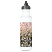 Gold Black leopard Print Glitz Waterfles (Links)