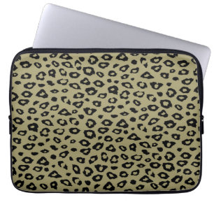 Gold Black leopard-printer Laptop Sleeve