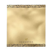Gold Black Leopard-printer op maat Notitieblok (Voorkant)