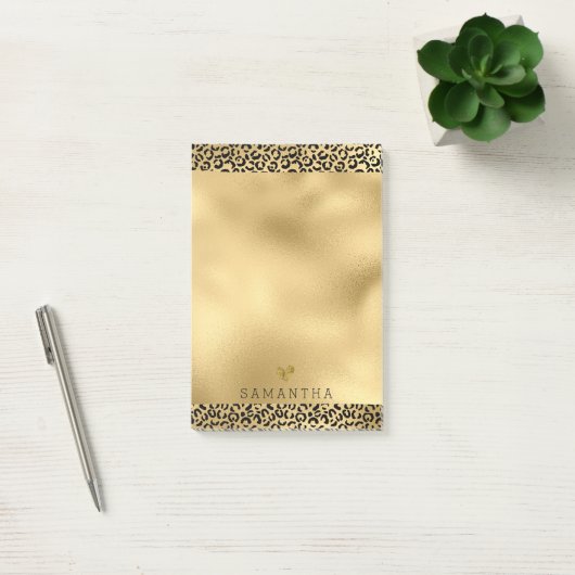 Gold Black Leopard-printer op maat Post-it® Notes (Kantoor)