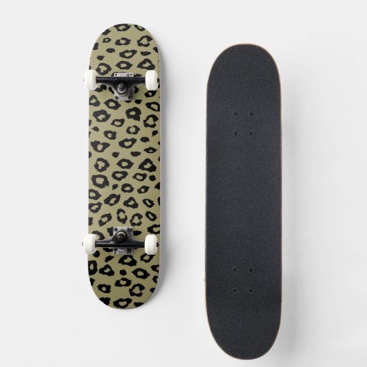 Gold Black leopard-printer Persoonlijk Skateboard (Voorkant)
