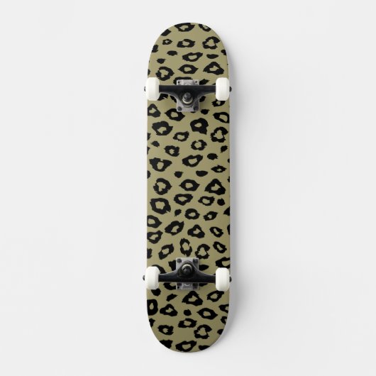 Gold Black leopard-printer Persoonlijk Skateboard (Voorkant)