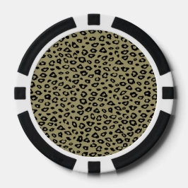 Gold Black leopard-printer Poker Chips