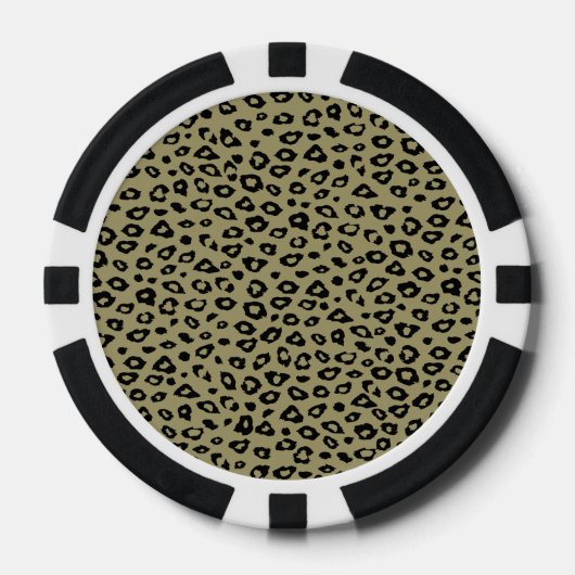 Gold Black leopard-printer Poker Chips (Voorkant)