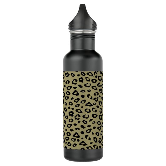 Gold Black leopard-printer Waterfles (Links)