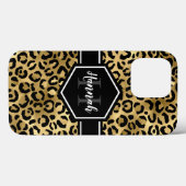 Gold Black Leopard Spots Monogram Case-Mate iPhone Case (Achterkant (horizontaal))