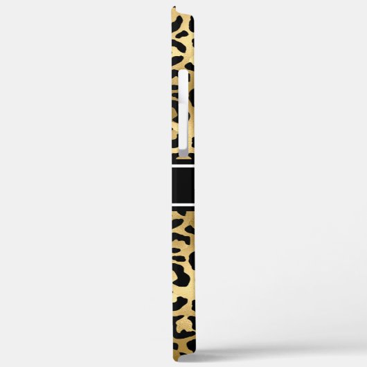 Gold Black Leopard Spots Monogram Case-Mate iPhone Case (Achterkant / Links)