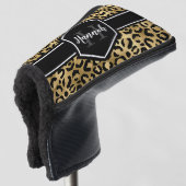 Gold Black Leopard Spots Monogram Golfheadcover (3/4 voorkant)