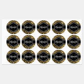 Gold Black Leopard Spots Monogram Labels (Vel)