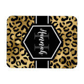 Gold Black Leopard Spots Monogram Magneet (Horizontaal)