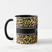 Gold Black Leopard Spots Monogram Mok (Links)