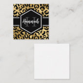 Gold Black Leopard Spots Monogram Note Card Notitiekaartje (Voorkant / Achterkant)