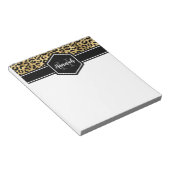Gold Black Leopard Spots Monogram Notitieblok (Schuin)