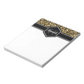 Gold Black Leopard Spots Monogram Notitieblok (Linkerzijde)