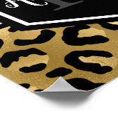 Gold Black Leopard Spots Monogram Poster (Hoek)