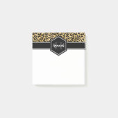 Gold Black Leopard Spots Monogram Square Post-it® Notes (Voorkant)