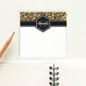 Gold Black Leopard Spots Monogram Square Post-it® Notes