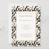GOLD BLACK LEOPARD WHITE DIAMOND PRINT BIRTHDAY KAART (Voorkant)
