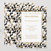 GOLD BLACK LEOPARD WHITE DIAMOND PRINT BIRTHDAY KAART (Voorkant / Achterkant)